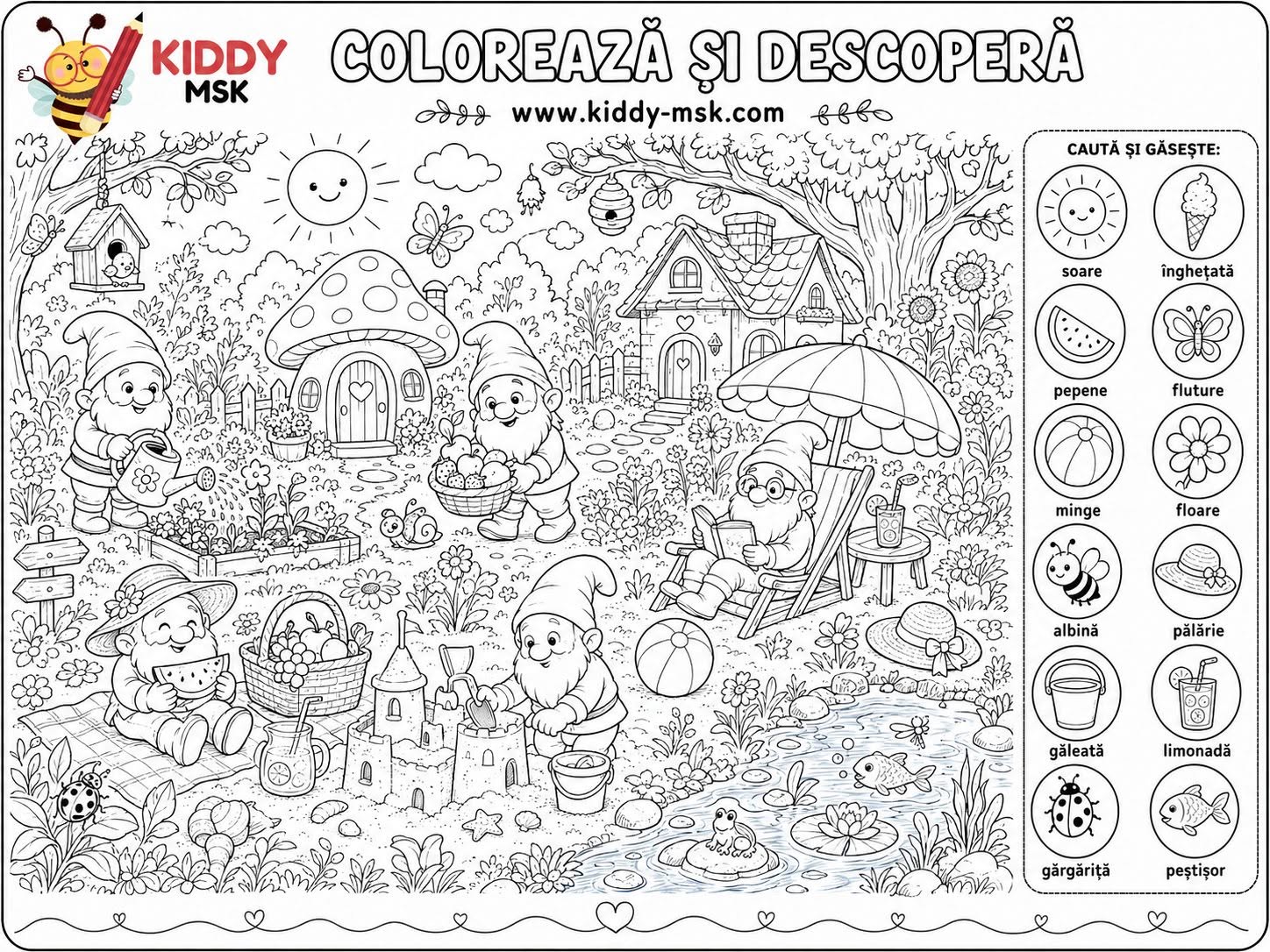 Colorează și descoperă — Caută și găsește — prima pagină